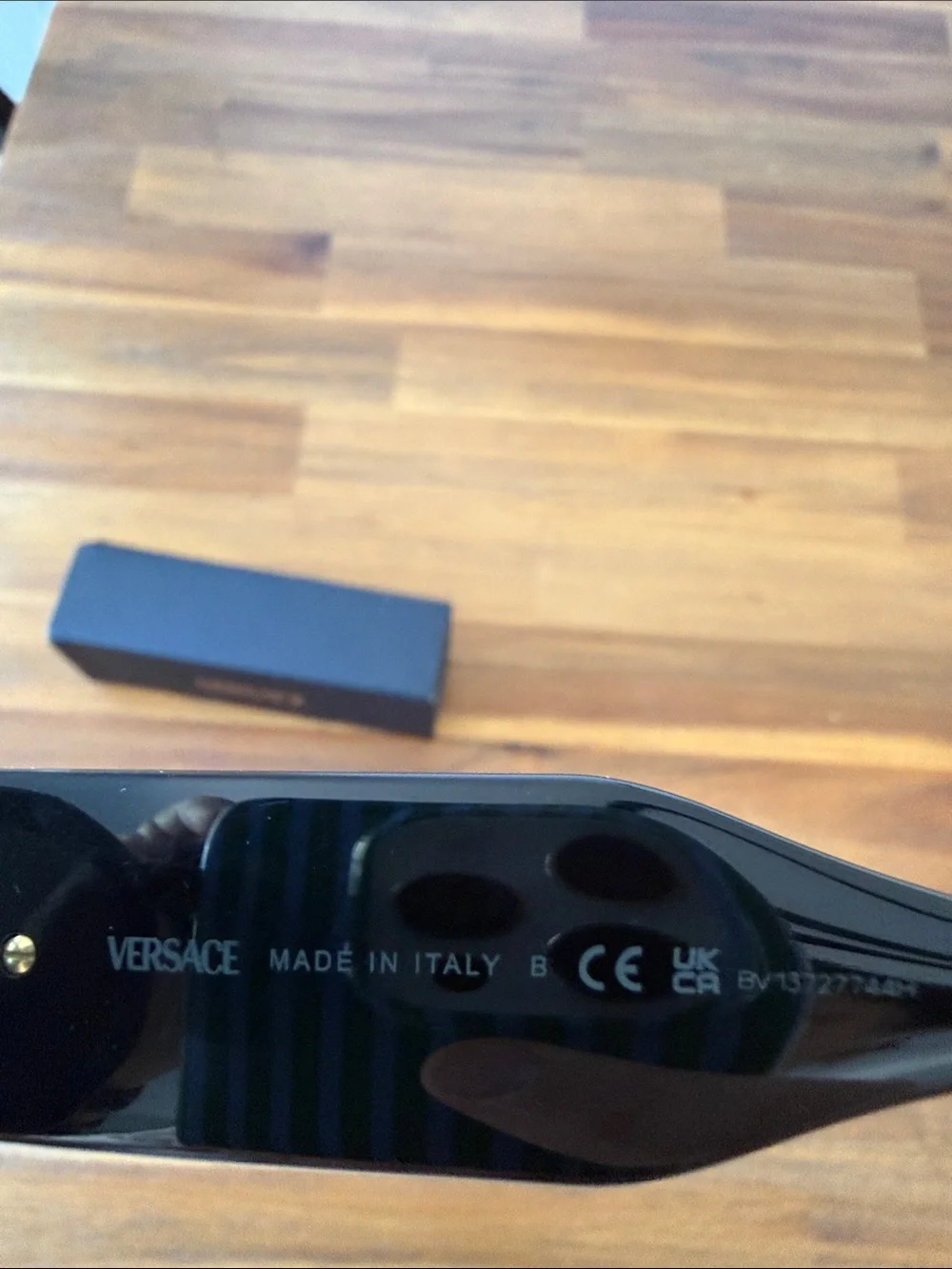 Versace Black Sunglasses with Gold Medallion Detail